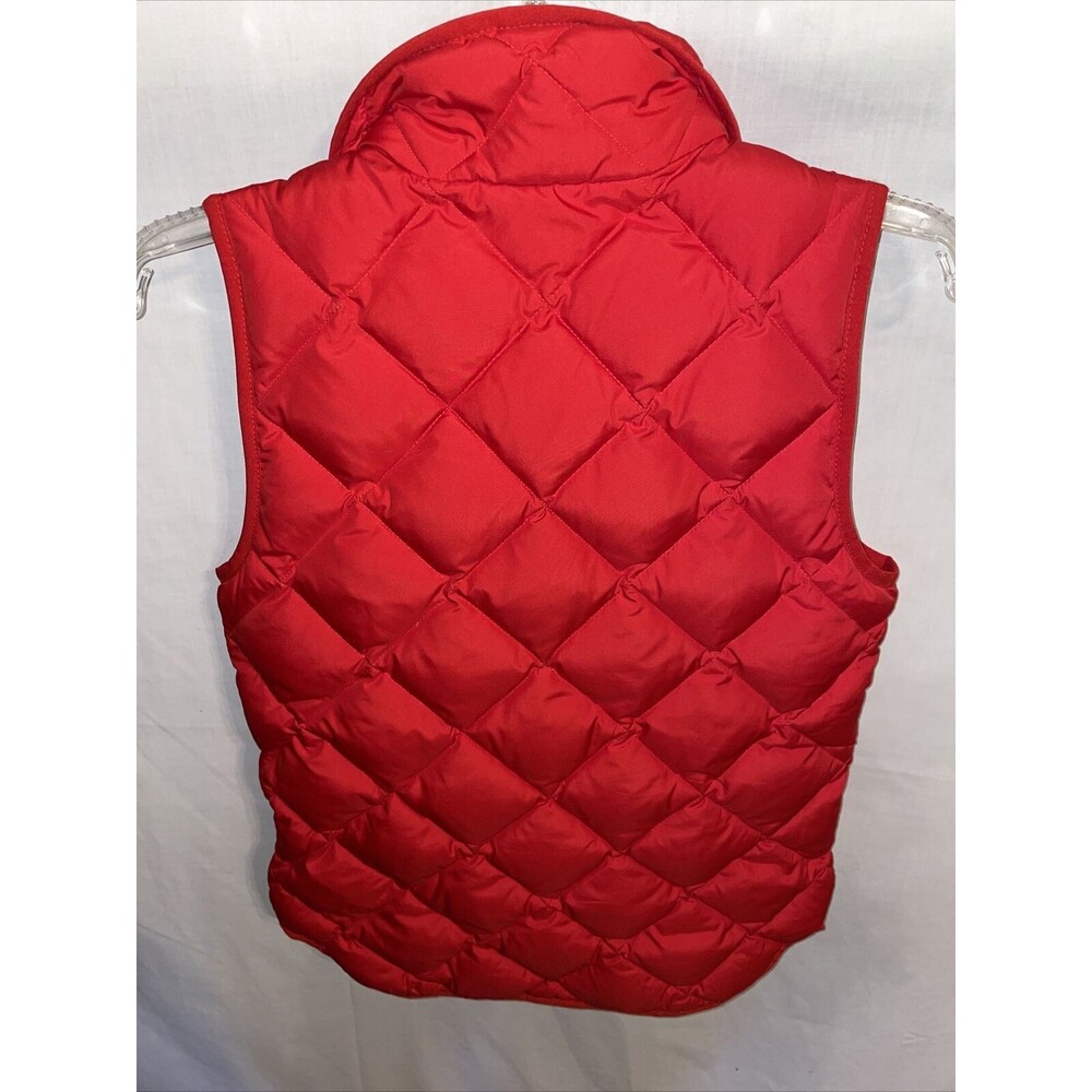 J. Crew Puffer Vest Women’s Size XXS Red Zip Front Pockets Down Insulation - Picture 8 of 12